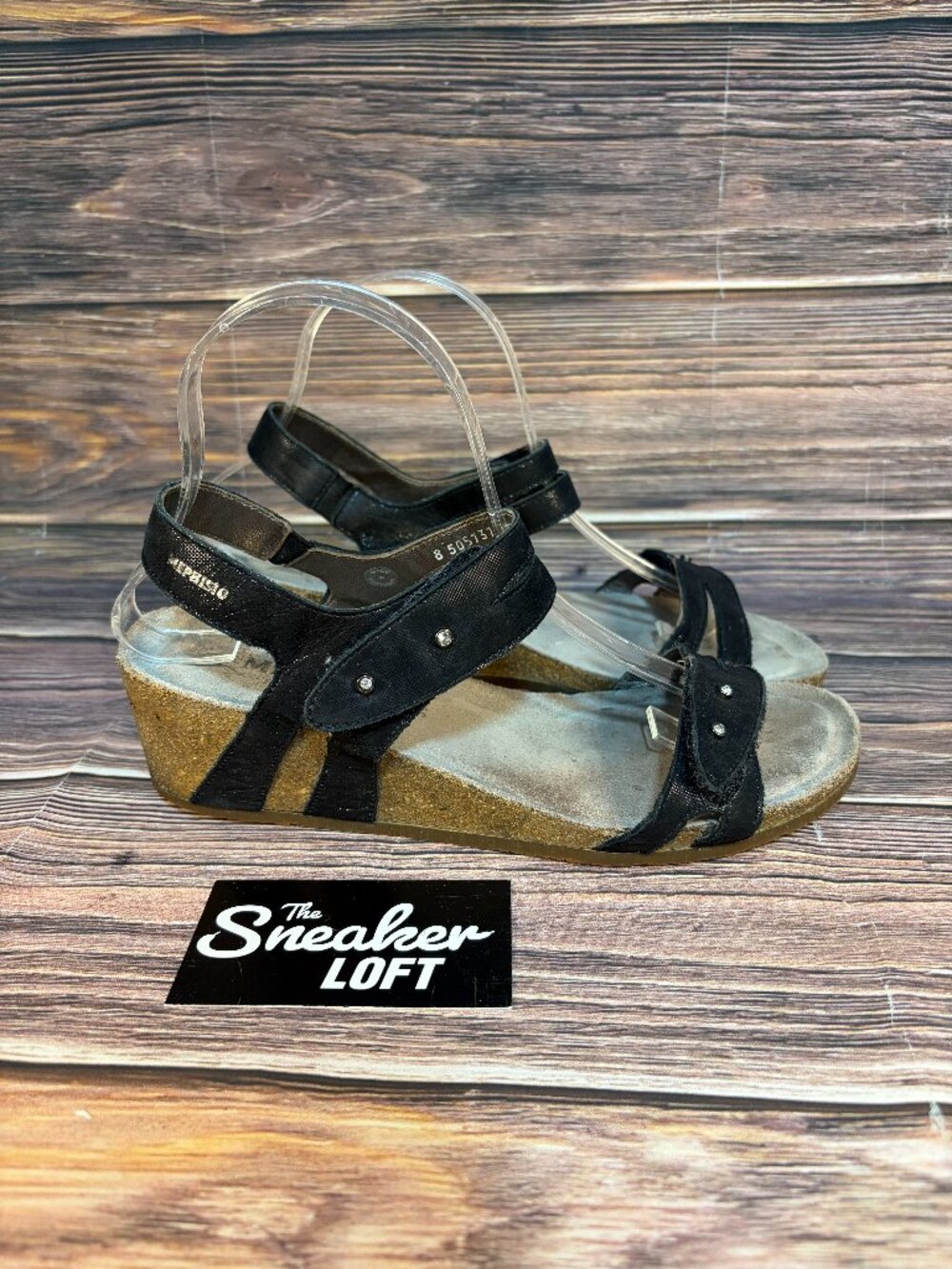 Mephisto Minoa Women's Black‎ Leather Sandals Size 39 Fits US 9